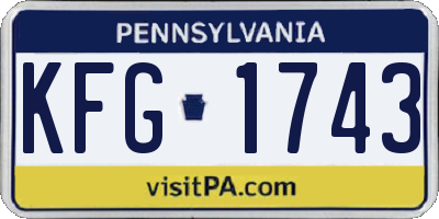 PA license plate KFG1743
