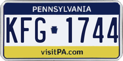 PA license plate KFG1744