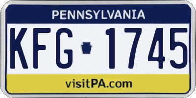PA license plate KFG1745