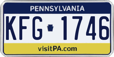 PA license plate KFG1746