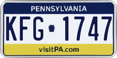 PA license plate KFG1747
