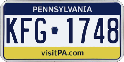 PA license plate KFG1748