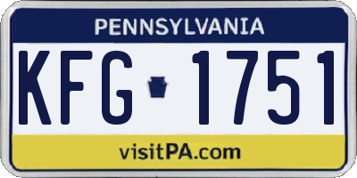 PA license plate KFG1751