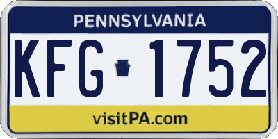 PA license plate KFG1752