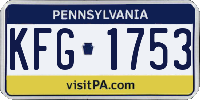 PA license plate KFG1753