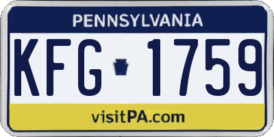 PA license plate KFG1759