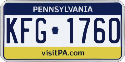 PA license plate KFG1760