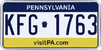 PA license plate KFG1763