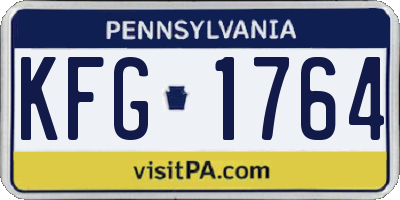 PA license plate KFG1764