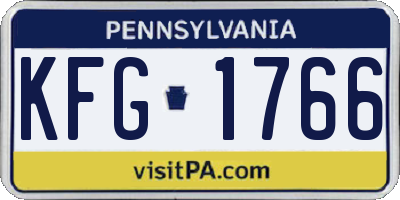 PA license plate KFG1766