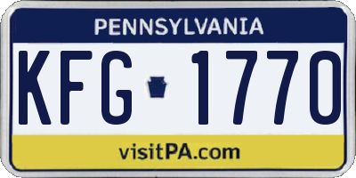 PA license plate KFG1770