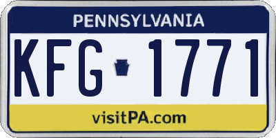 PA license plate KFG1771