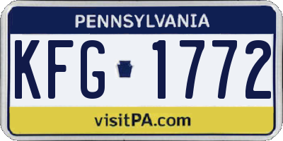 PA license plate KFG1772