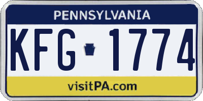 PA license plate KFG1774
