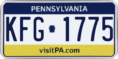 PA license plate KFG1775