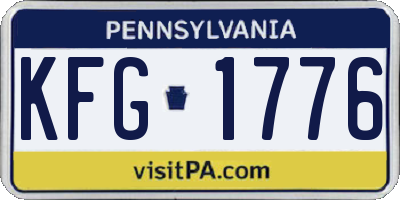 PA license plate KFG1776