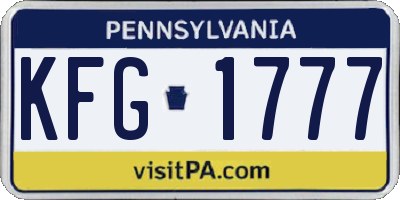 PA license plate KFG1777