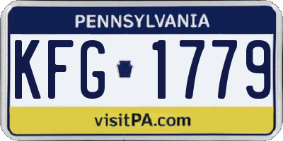 PA license plate KFG1779