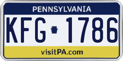 PA license plate KFG1786