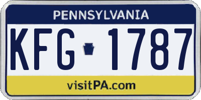 PA license plate KFG1787