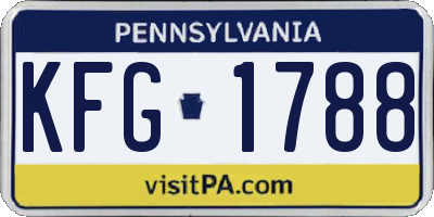 PA license plate KFG1788
