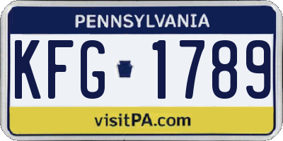 PA license plate KFG1789