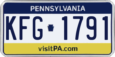 PA license plate KFG1791
