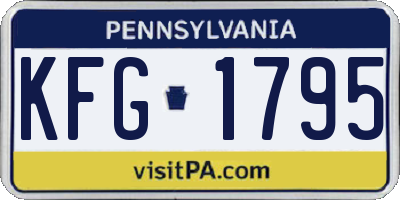 PA license plate KFG1795