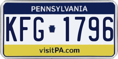 PA license plate KFG1796
