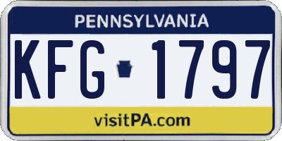 PA license plate KFG1797