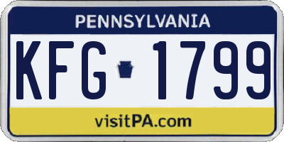 PA license plate KFG1799