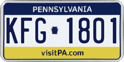 PA license plate KFG1801