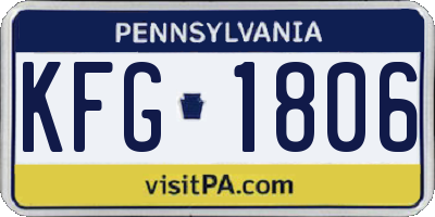 PA license plate KFG1806