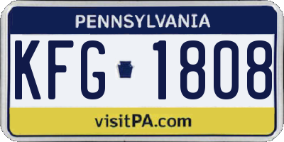 PA license plate KFG1808