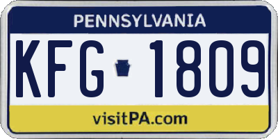 PA license plate KFG1809