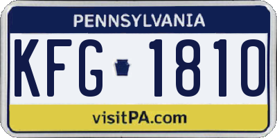 PA license plate KFG1810