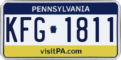 PA license plate KFG1811