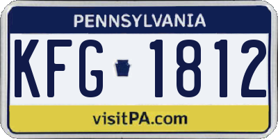 PA license plate KFG1812