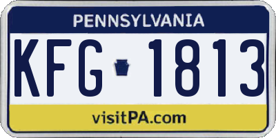 PA license plate KFG1813