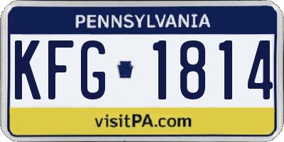 PA license plate KFG1814