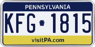 PA license plate KFG1815