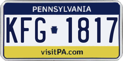 PA license plate KFG1817