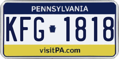 PA license plate KFG1818
