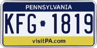 PA license plate KFG1819