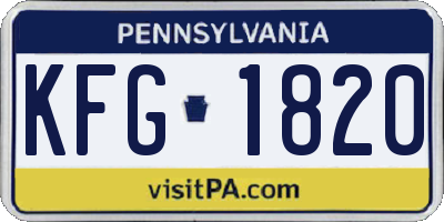PA license plate KFG1820