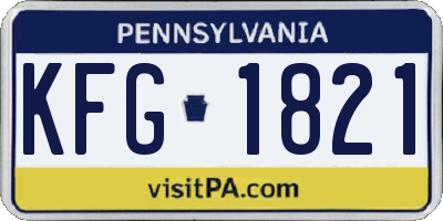 PA license plate KFG1821