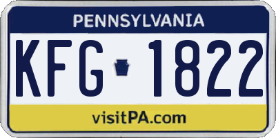 PA license plate KFG1822