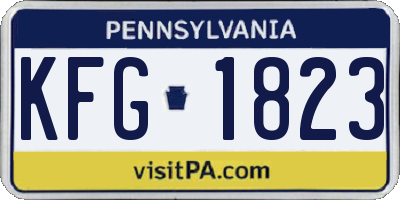 PA license plate KFG1823