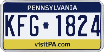 PA license plate KFG1824