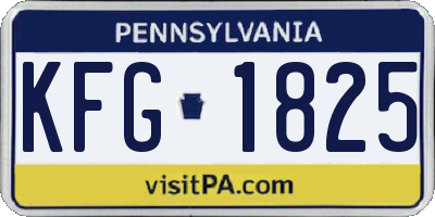 PA license plate KFG1825